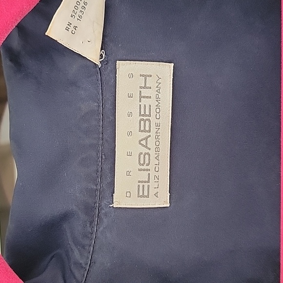 Vintage 80's Dresses Elisabeth Silk Shirt Dress Navy Blue Sz 16 Has Pockets - Picture 5 of 10